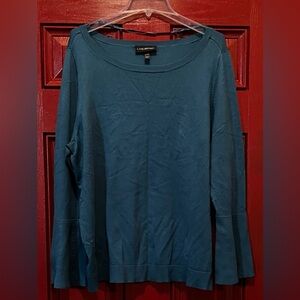 New Lane Bryant Teal Lightweight Bell sleeve Sweater, 18/20
